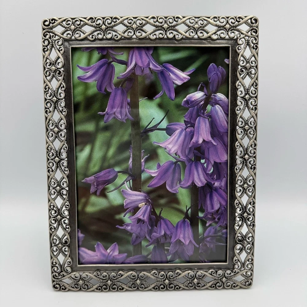Ornate Silver-Tone Metallic Tabletop or Wall Frame Display 5x7 Picture